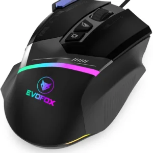 EVOFOX Blaze Wired Ambidextrous Optical  Gaming Mouse 12800 DPI Gaming Sensor and 8 Buttons RGB (USB 2.0, Grey)