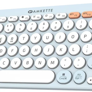 AMKETTE Optimus 4 in 1 Compact Bluetooth, Wireless Handheld Laptop Keyboard Compatible with Desktop, Laptop, Tablet, iPad, Mac (Blue)