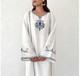 weaRial Women Embroidered Viscose Rayon A-line Kurta (White)